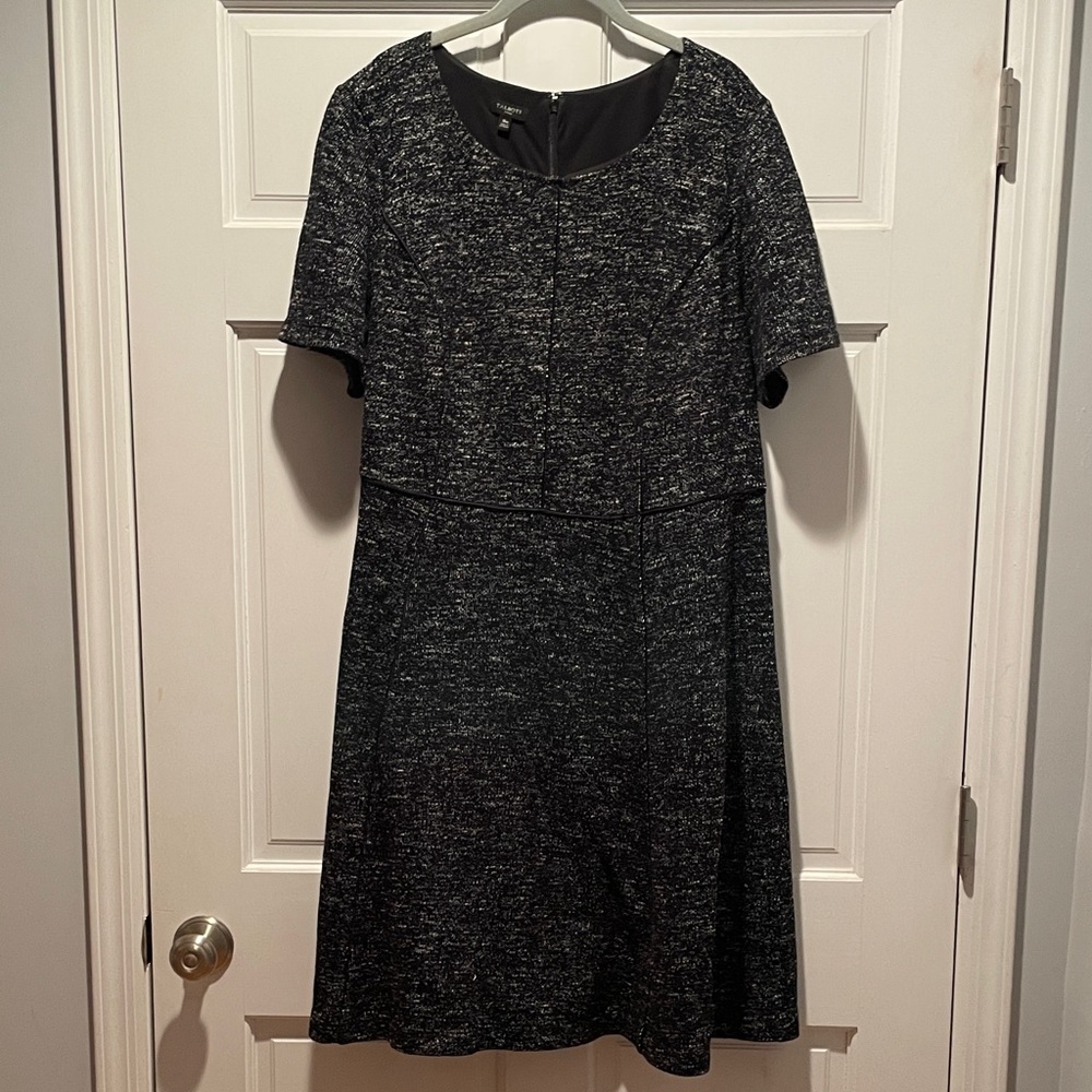 Talbots Black and Gray Midi Dress